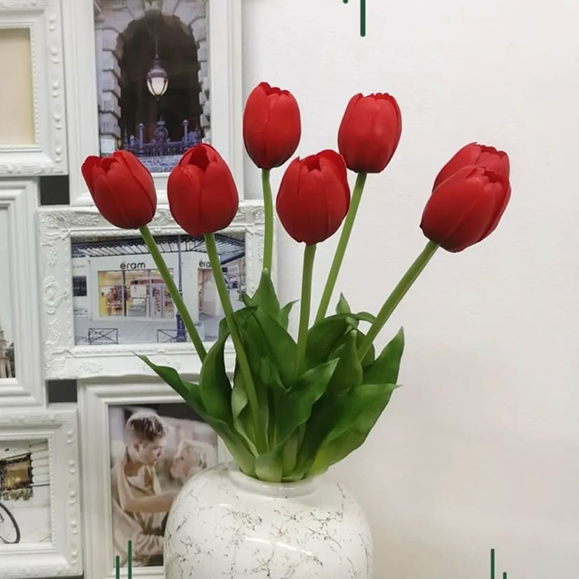 Искусственные цветы в Подольске | Цветы искусственные «Тюльпаны», красные, букет
