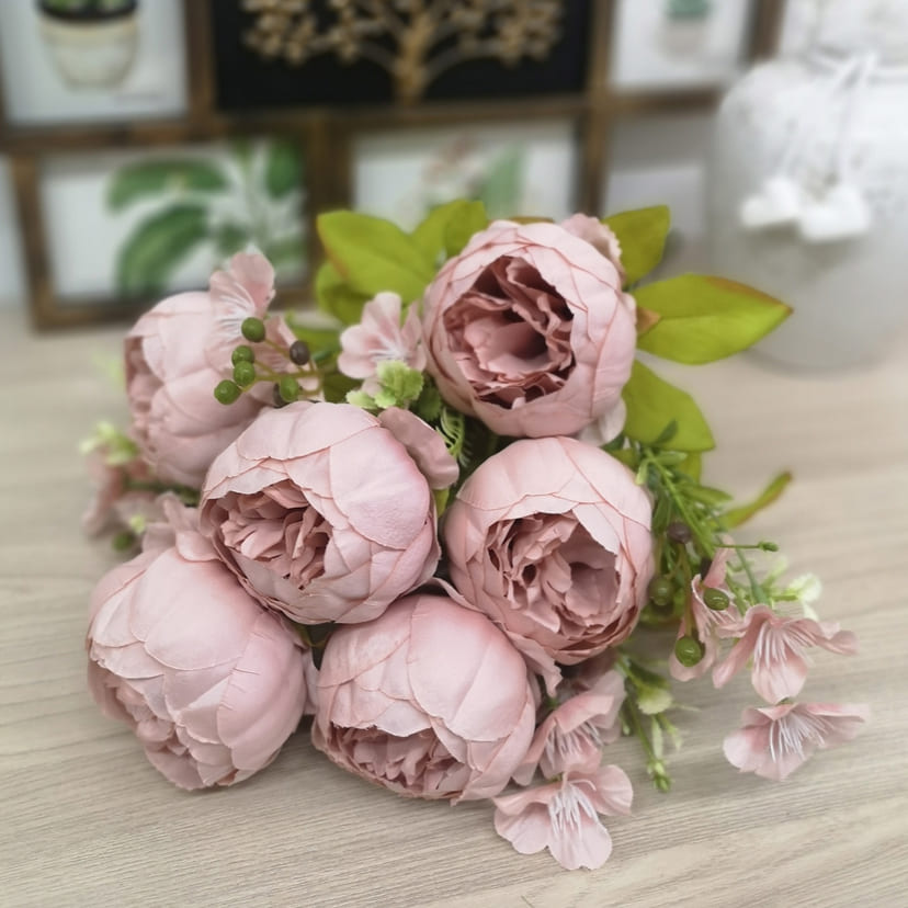 Искусственные цветы в Подольске | Цветы искусственные «Пионы», розовый, винтаж, букет