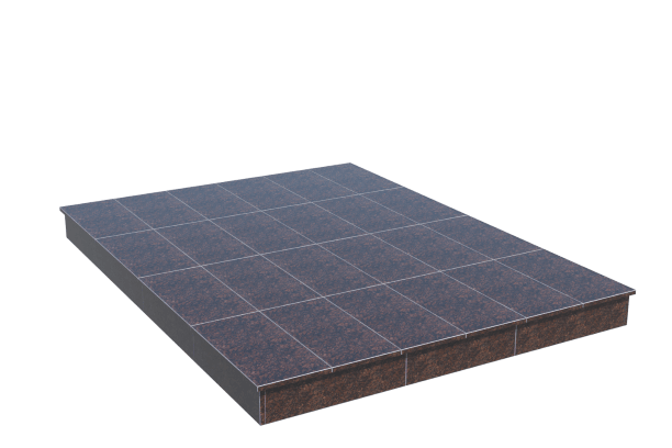 Площадки на могилу в Подольске | Площадка с вертикальной (15 см) облицовкой Дымовским гранитом