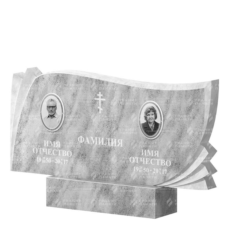 Памятники из мрамора в Подольске | Двойной мраморный памятник ФМ-265