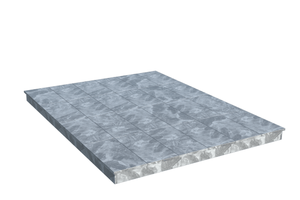 Площадки на могилу в Подольске | Площадка с вертикальной (10 см) мраморной облицовкой