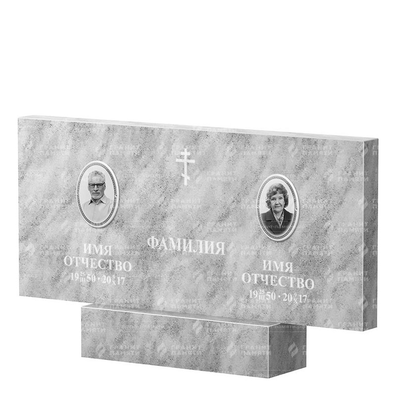 Памятники из мрамора в Подольске | Двойной мраморный памятник, прямой