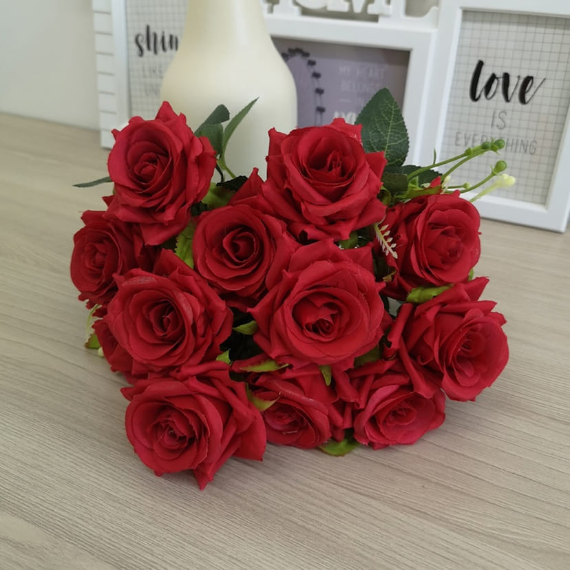 Искусственные цветы в Подольске | Цветы искусственные «Розы острые», красные, букет