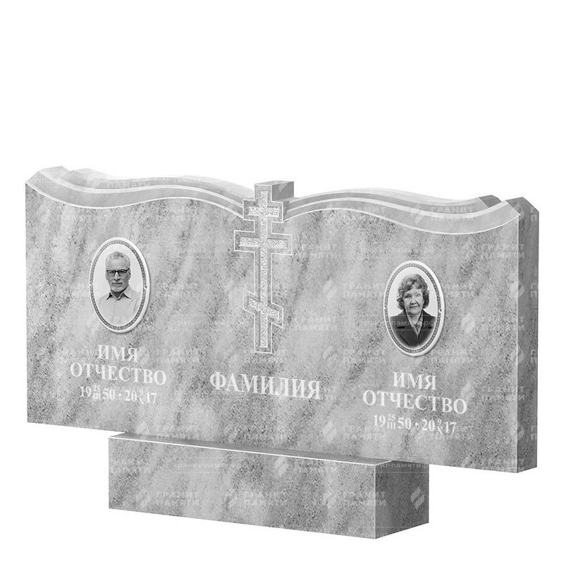 Памятники из мрамора в Подольске | Двойной мраморный памятник ФМ-262