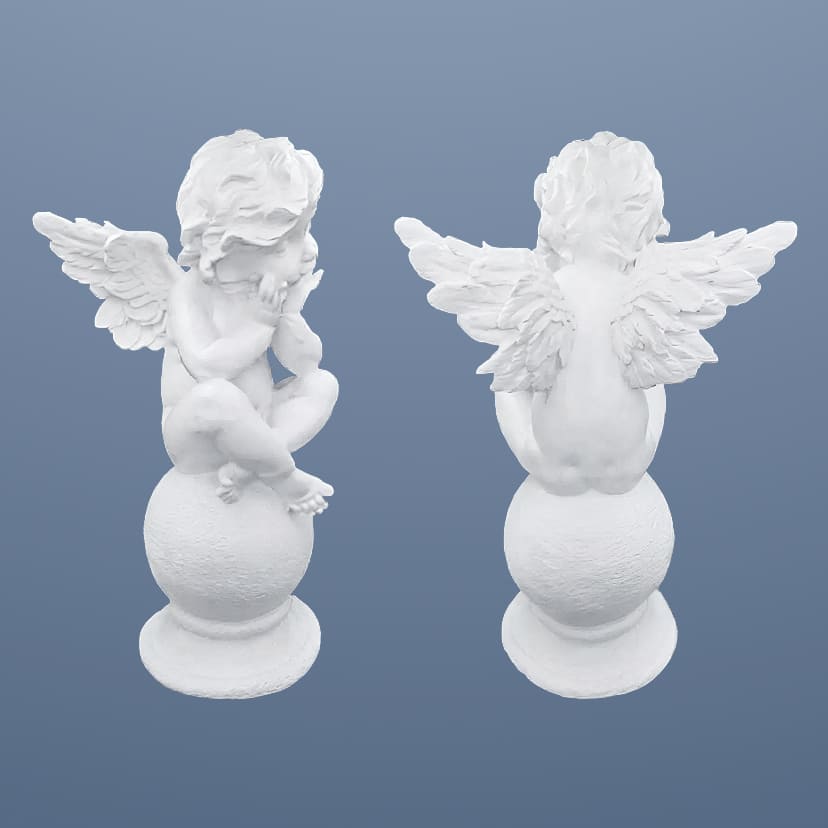 Скульптуры из искусственного мрамора в Подольске | Скульптура ангел на шаре №1