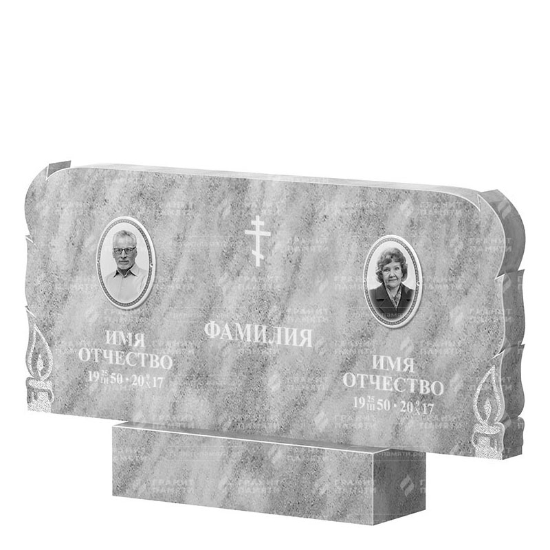 Памятники из мрамора в Подольске | Двойной мраморный памятник ФМ-133