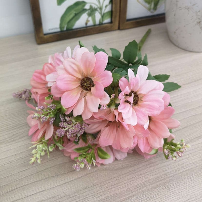 Искусственные цветы в Подольске | Цветы искусственные «Ромашки с бутонами», розовые, букет