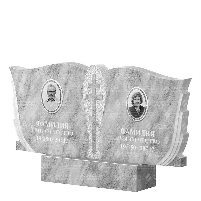 Памятники из мрамора в Подольске | Двойной мраморный памятник ФМ-136