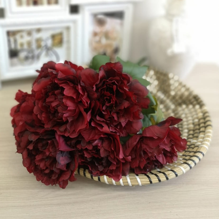 Искусственные цветы в Подольске | Цветы искусственные «Пионы», бордовые, букет