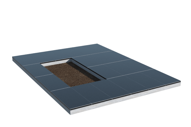 Площадки на могилу в Подольске | Площадка с облицовкой гранитом Габбро (под цветник)