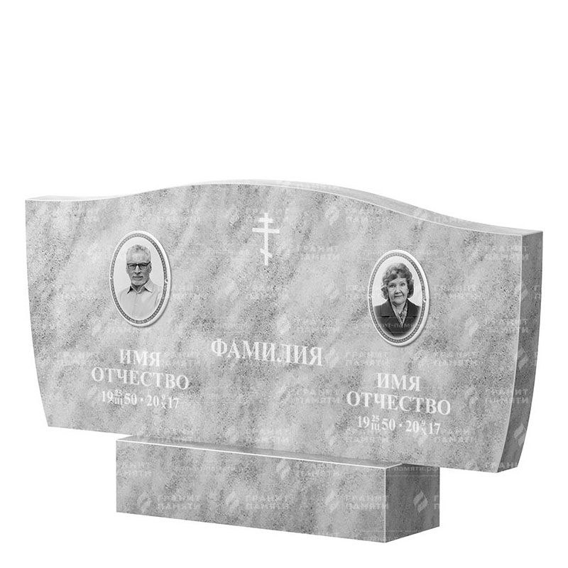 Памятники из мрамора в Подольске | Двойной мраморный памятник ФМ-258