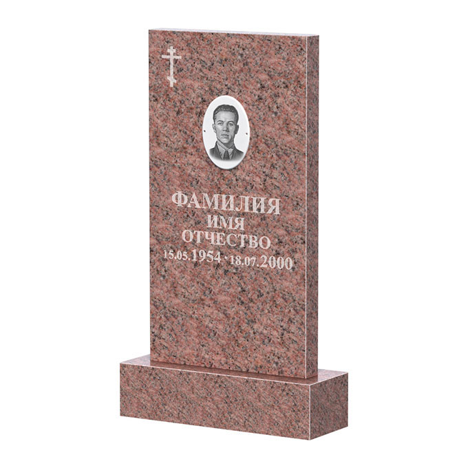 Памятники из цветного гранита в Подольске | Памятник из гранита Розалия Pink прямой