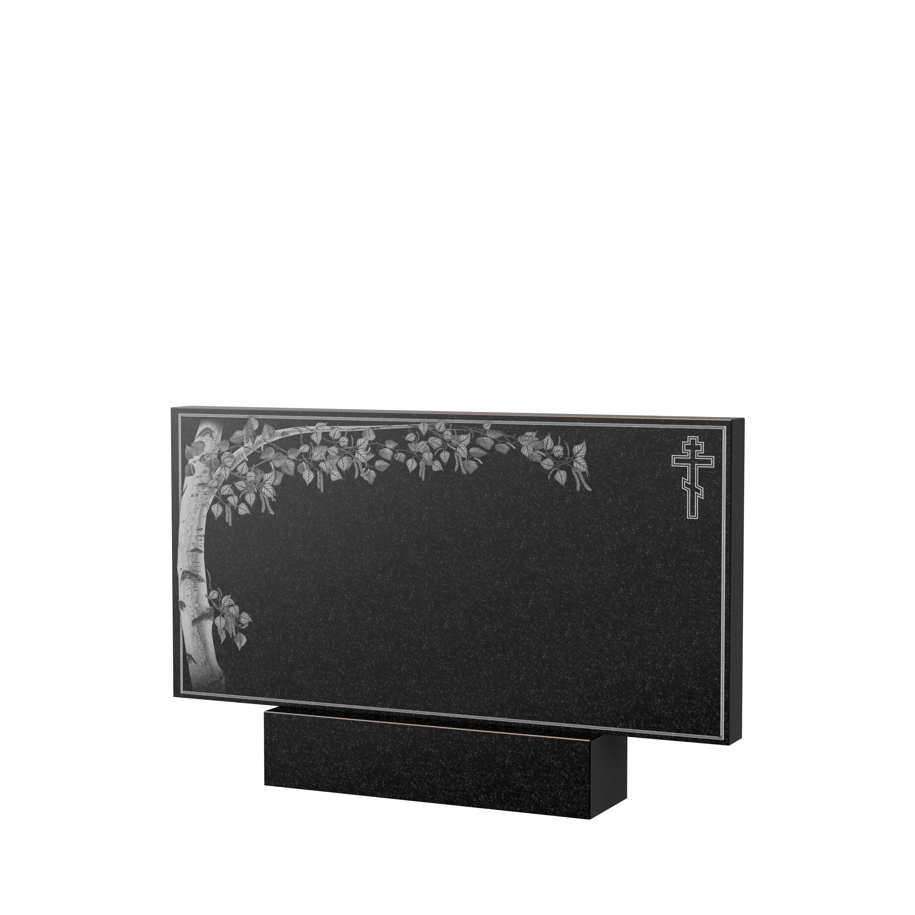 Гравировка на памятник в Подольске | Художественное оформление на гранитную стелу, рисунок ГХО-005