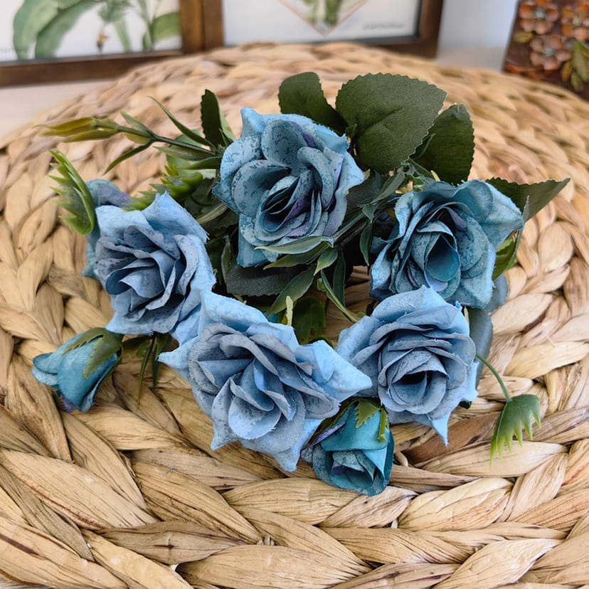 Искусственные цветы в Подольске | Цветы искусственные «Розы», синие, букет