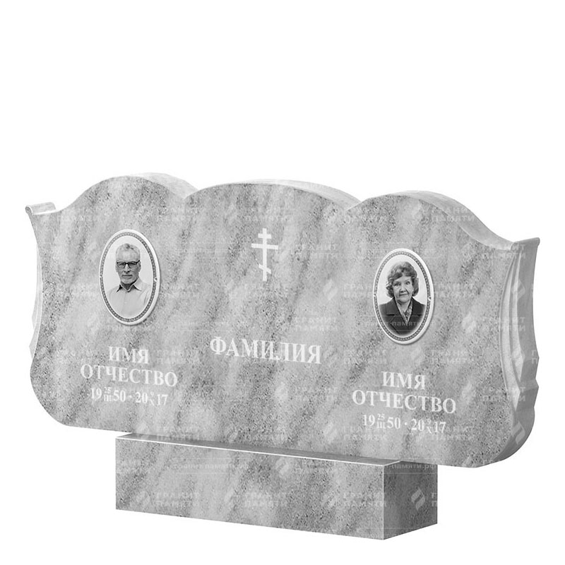 Памятники из мрамора в Подольске | Двойной мраморный памятник ФМ-261