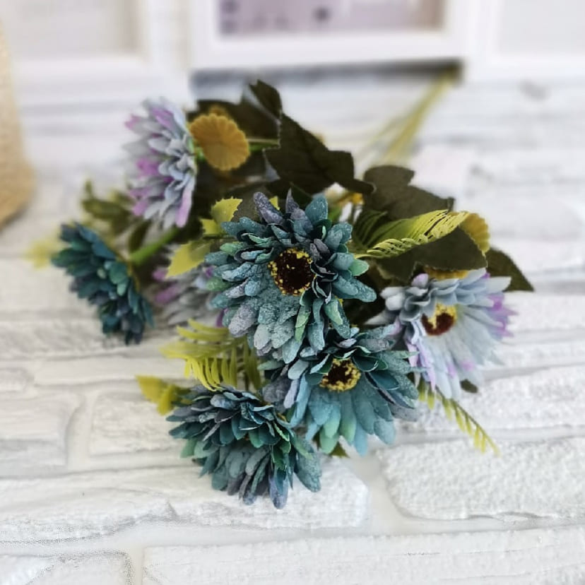 Искусственные цветы в Подольске | Цветы искусственные «Ромашки», фиолетово-голубые, букет