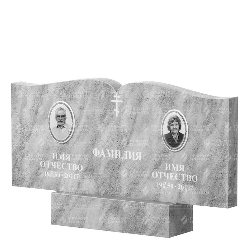 Памятники из мрамора в Подольске | Двойной мраморный памятник ФМ-259