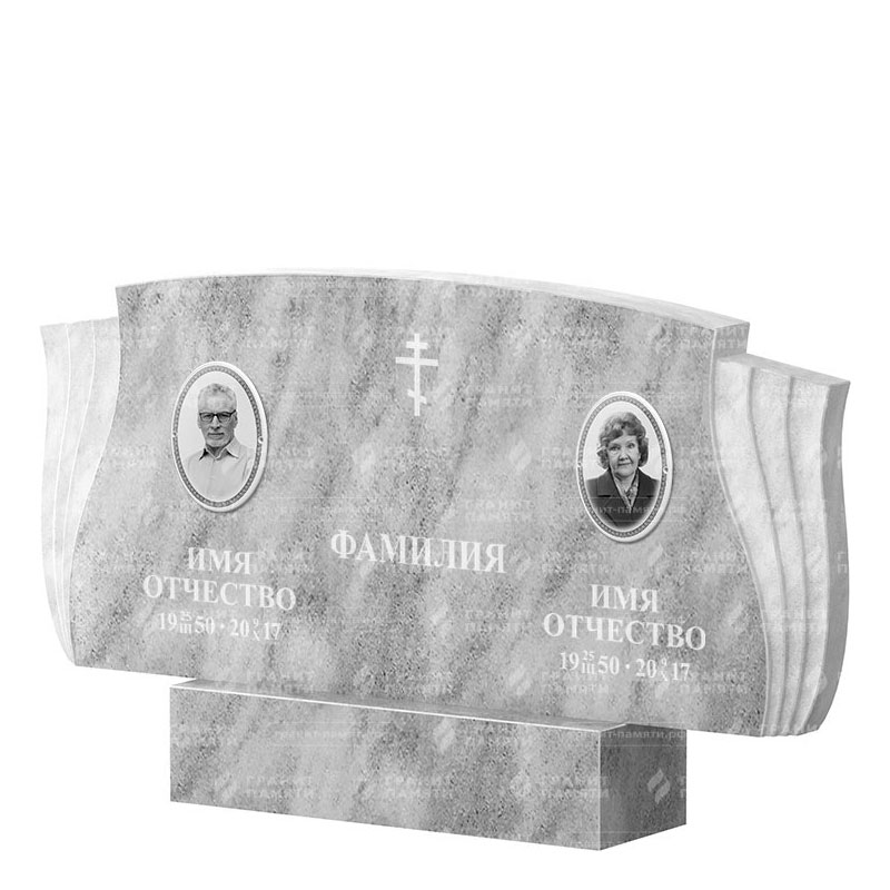 Памятники из мрамора в Подольске | Двойной мраморный памятник ФМ-264