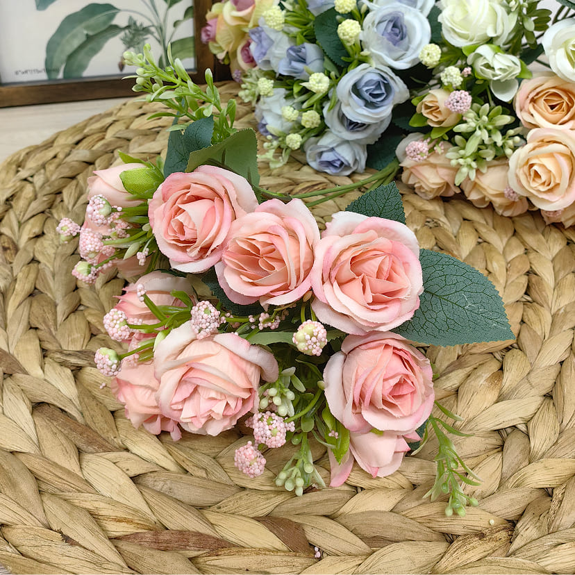 Искусственные цветы в Подольске | Цветы искусственные «Розы», нежно-розовые, букет