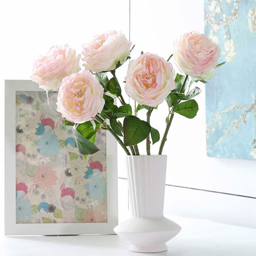 Искусственные цветы в Подольске | Цветок искусственный «Роза пионовидная», молочно-розовая, одиночный