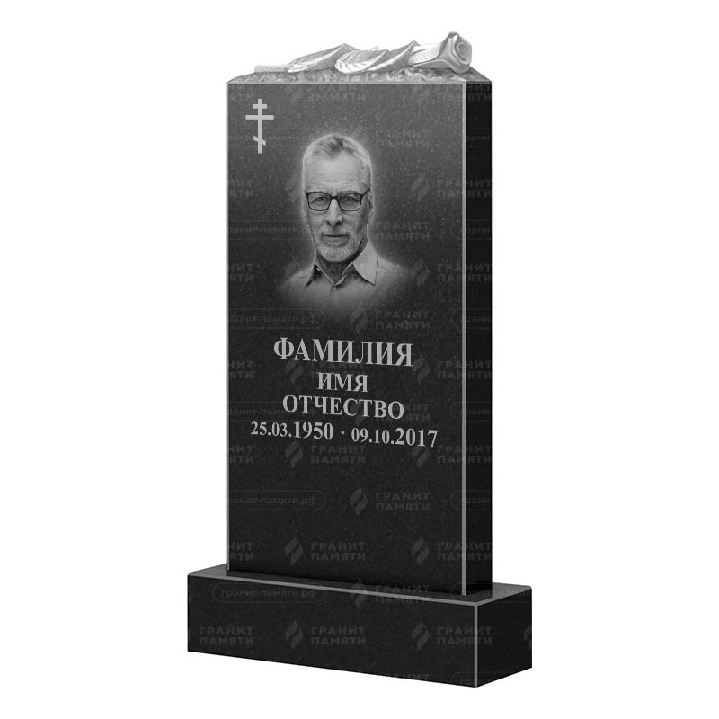 Памятники из гранита с цветами в Подольске | Гранитный памятник ФГ-105