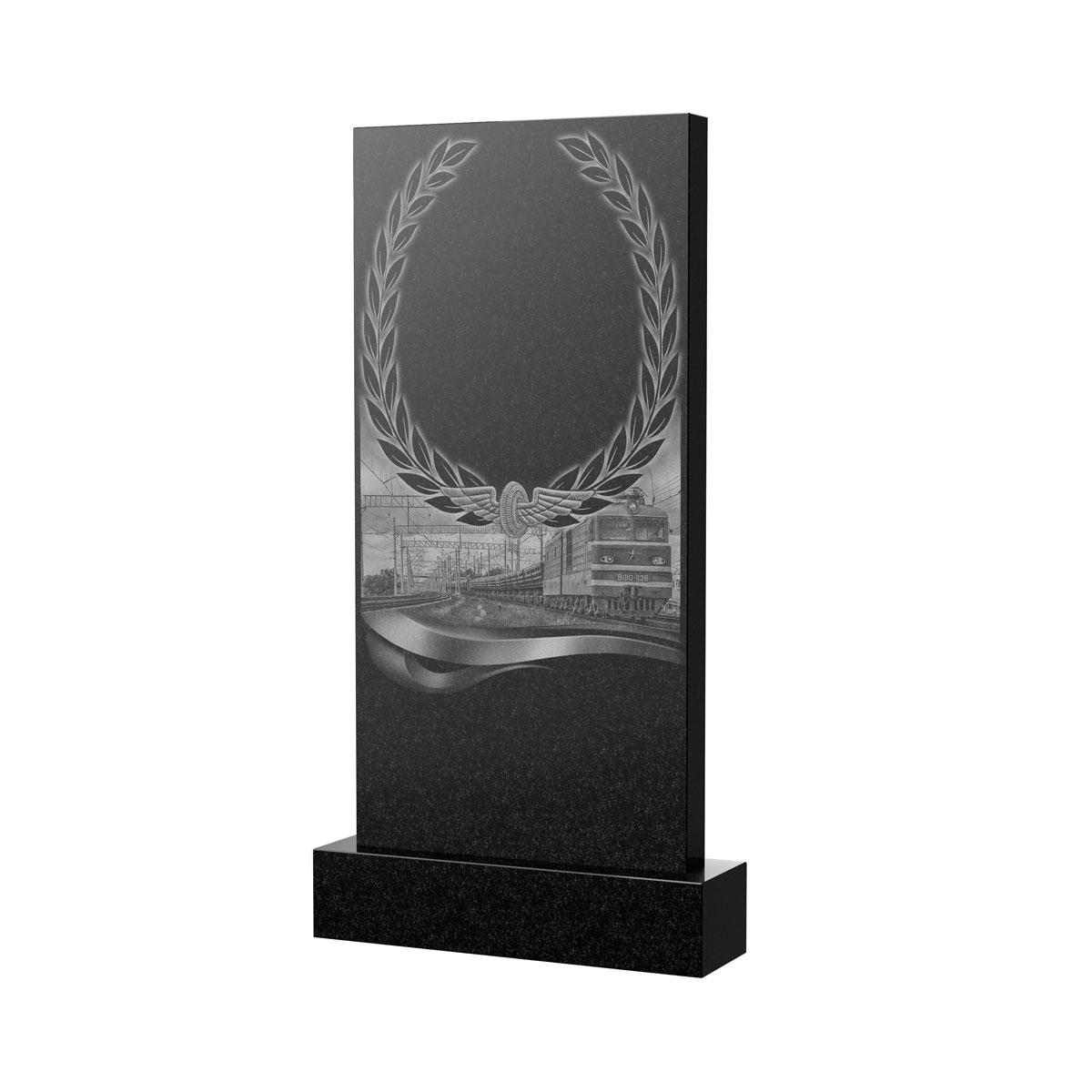 Гравировка на памятник в Подольске | Художественное оформление на гранитную стелу, рисунок ВХО-054