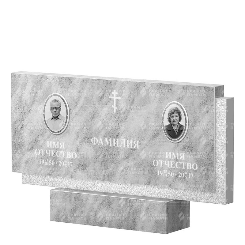 Памятники из мрамора в Подольске | Двойной мраморный памятник ФМ-132