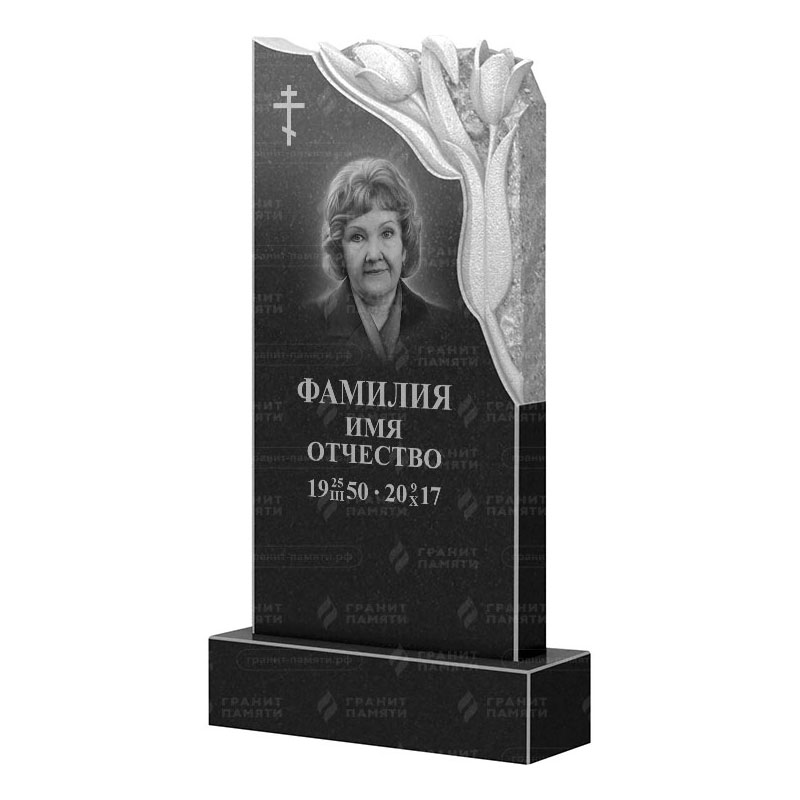 Памятники из гранита с цветами в Подольске | Гранитный памятник ФГ-113